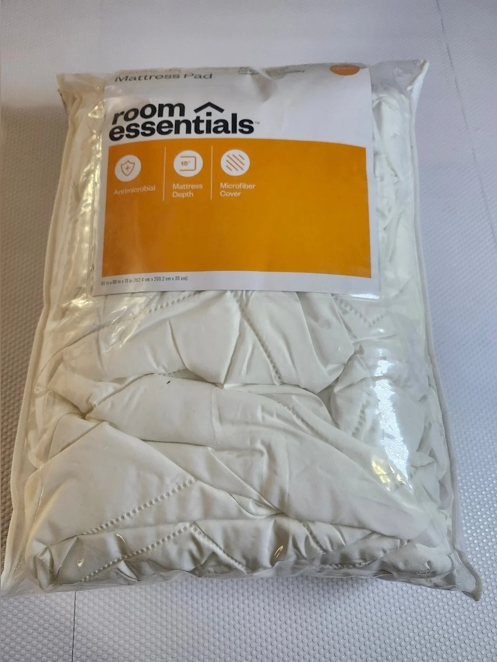 Microfiber Mattress Pad - White by (No Brand) Open Box